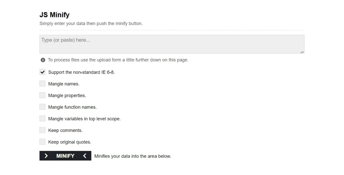 tinify site homepage screenshot
